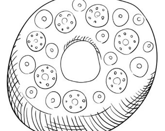 Cute Donut Coloring Pages;  Activity for Kids; 20 Donuts to color; Kids Party activity, Summer Activity