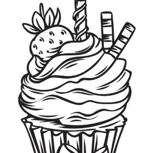 Cupcakes Galore Cupcake coloring sheet Girls activity Kids Party activity, Summer Activity for kids image 3