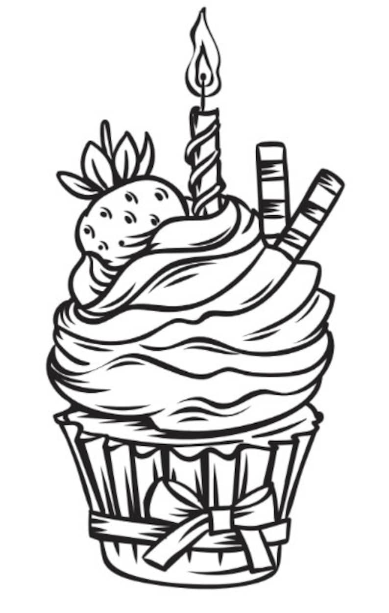 Cupcakes Galore Cupcake coloring sheet Girls activity Kids Party activity, Summer Activity for kids image 3