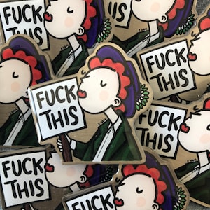 Swearing Suffragette: Metal Pin Badge - Feminist, Feminism, Protest, Empowerment, Equality, Rally, March, Advocacy.