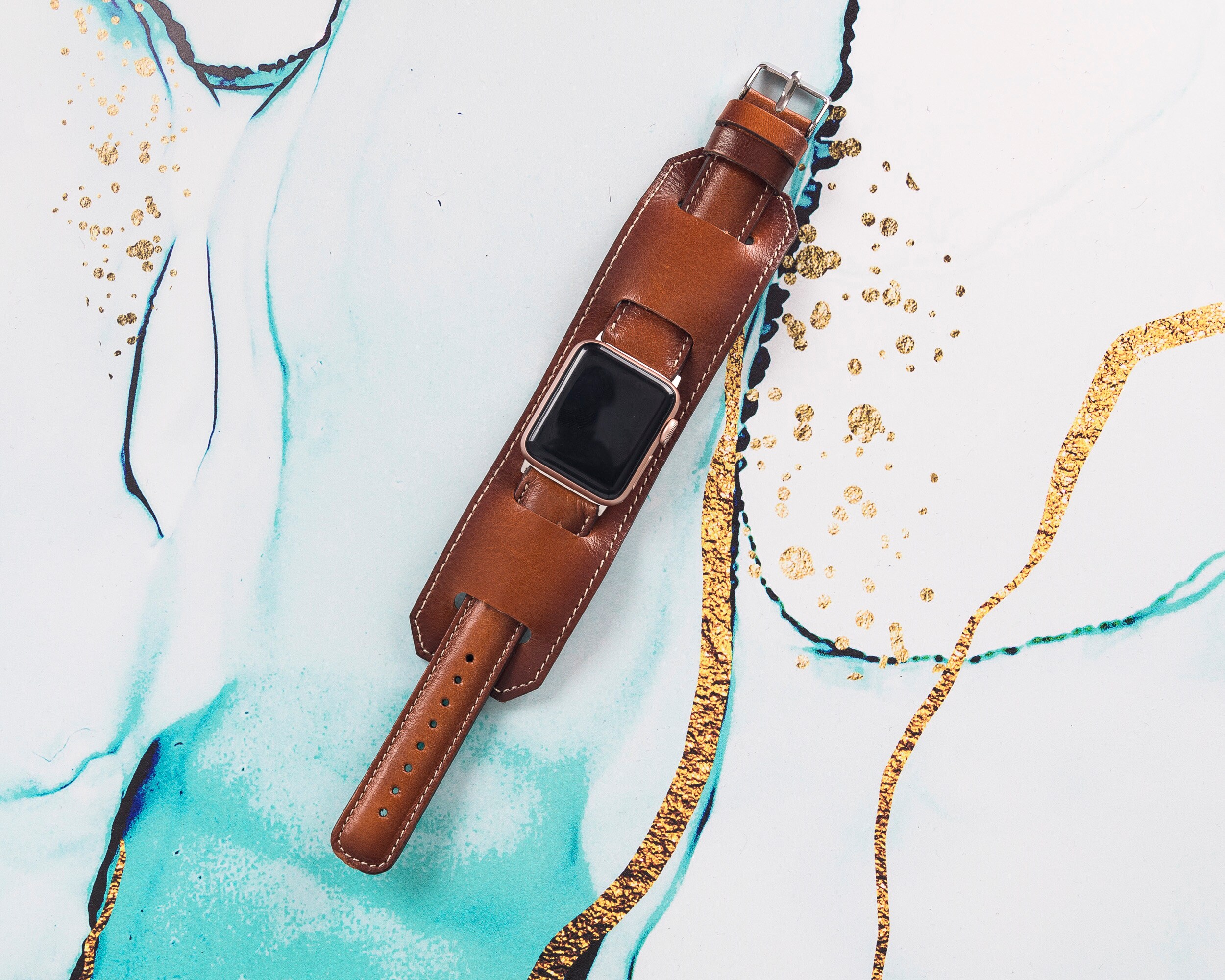 Rustikaler Brauner Manschetten Apple Watch Band 2in1 Armband | Etsy