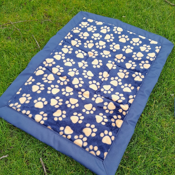 Folding Travel and Training Bed For Dogs - Navy and Paws