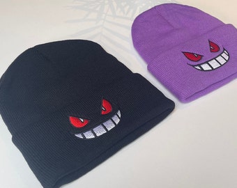 Embroidered Ghost Type Gengar Beanie Hat