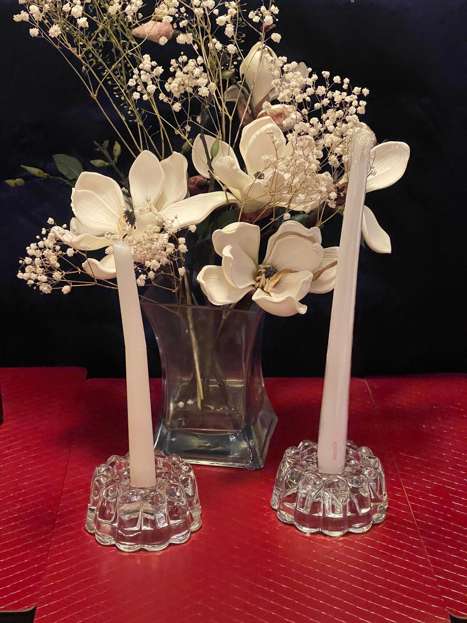 Crystal Flowers Candle Holder Etsy