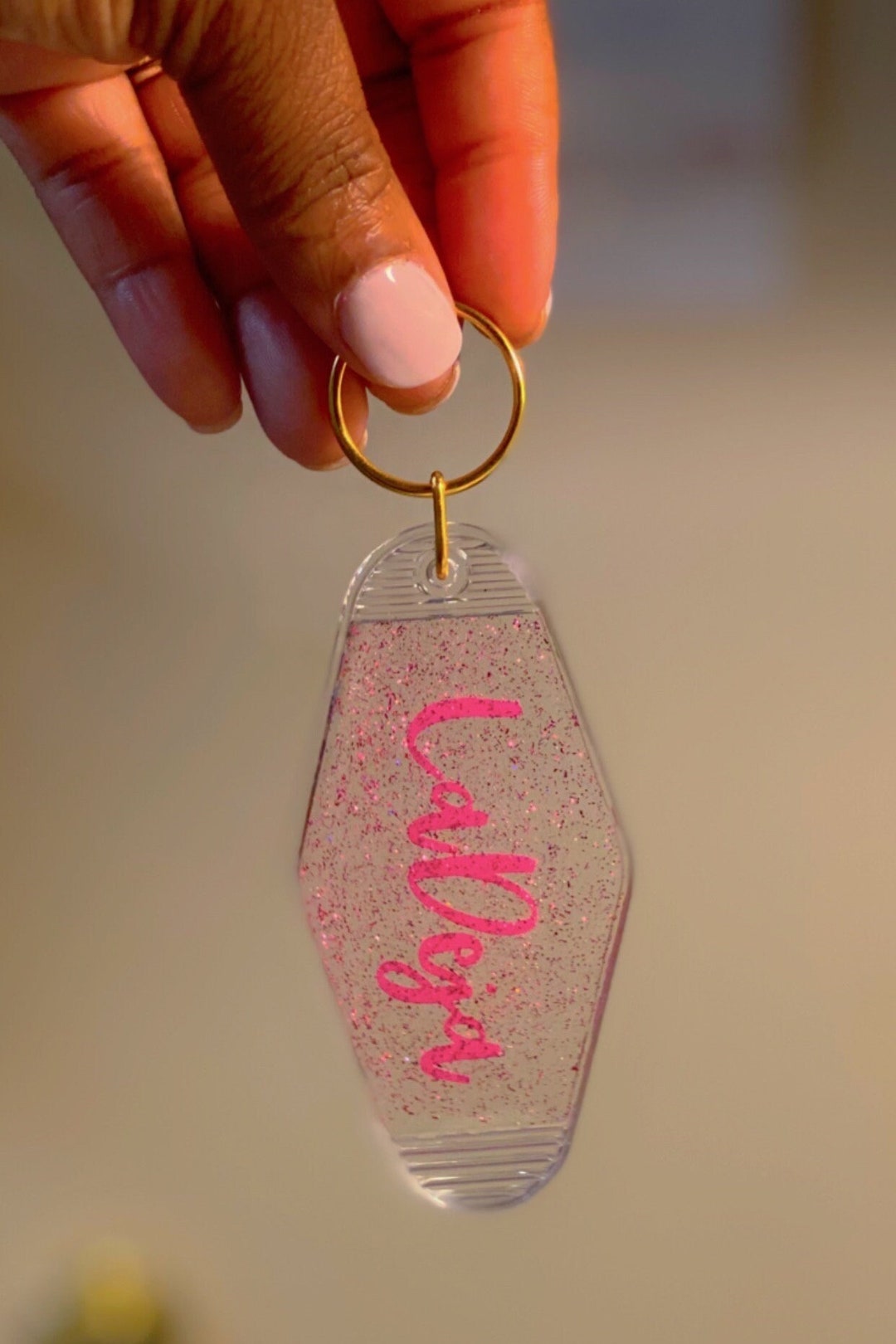 Personalized Name Motel Keychain Custom Name Keychain Etsy