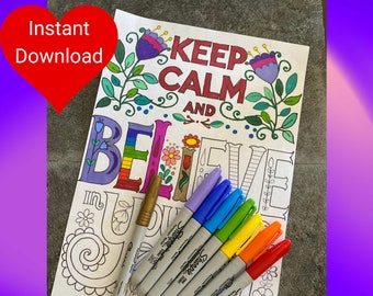 Téléchargement instantané PDF Coloriage | Affirmations positives | Citation de motivation | Détente | 11 pages plus pages bonus