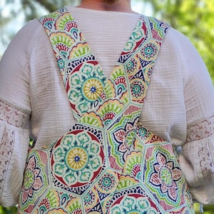 Kaleidoscope Cross Back Slip-On Apron.