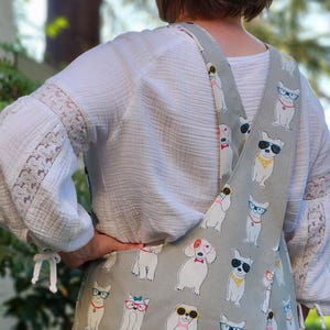 Dogs with Glasses Cross Back Slip-On Apron