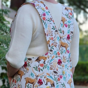 Spring in Woodland Cross Back Slip-On Apron