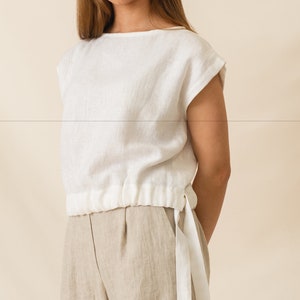 Versatile Linen Sleeveless Tank Top with Straps