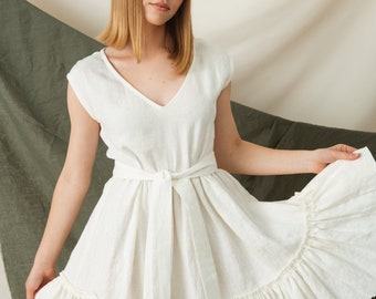 Linen wedding dress, Slow Fashion Dress, Wedding Guest Dress, Flax Clothing