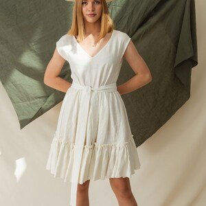 Linen wedding dress, Slow Fashion Dress, Wedding Guest Dress, Flax Clothing image 3