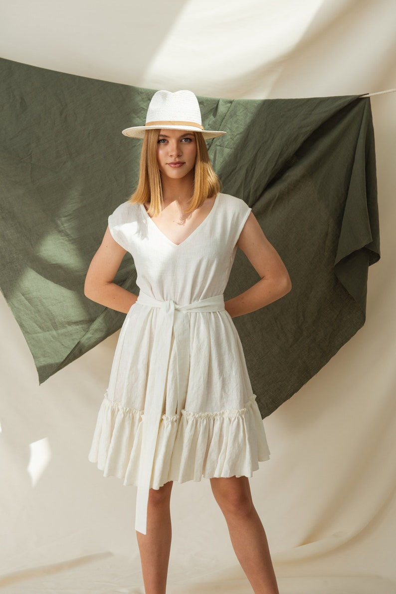 Linen wedding dress, Slow Fashion Dress, Wedding Guest Dress, Flax Clothing image 3