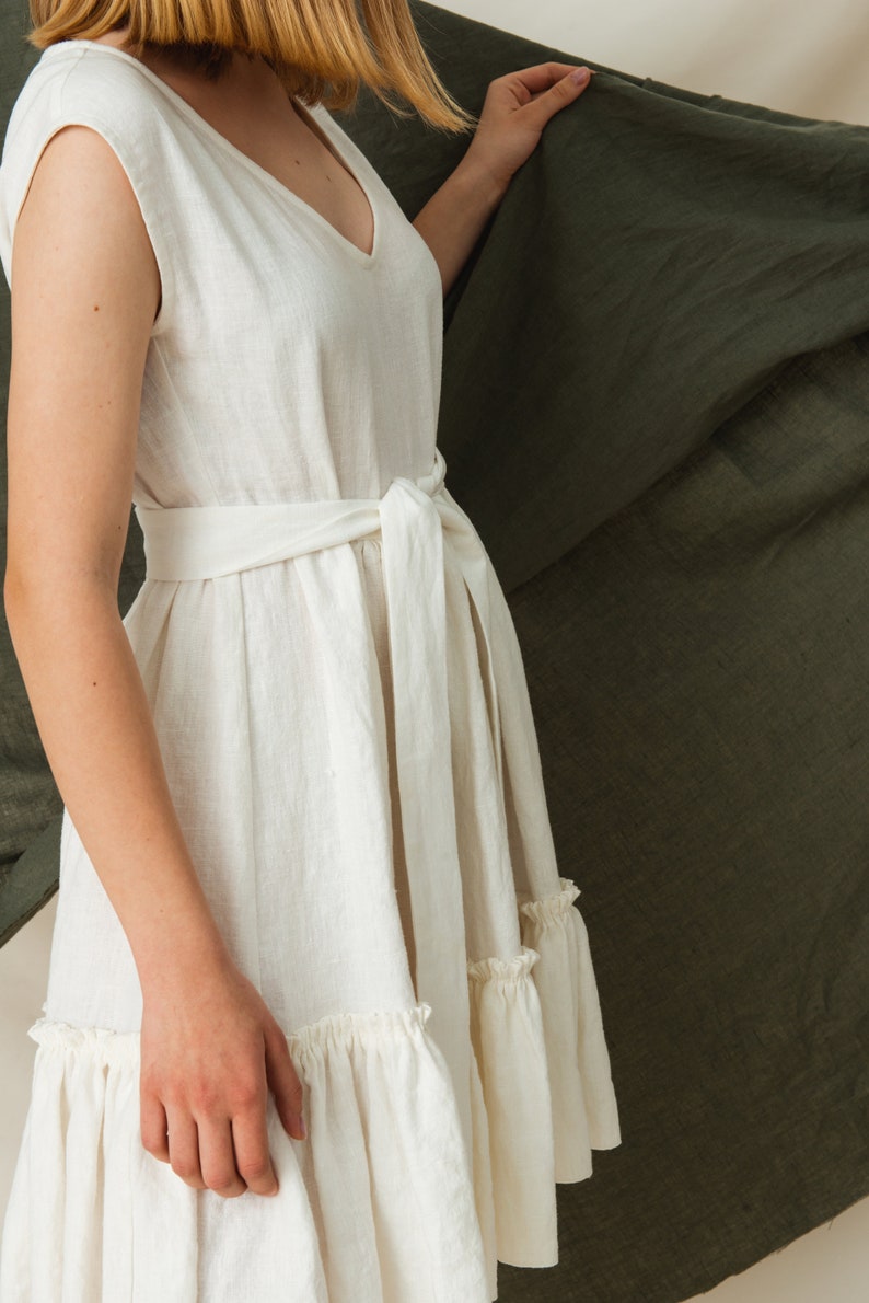 Linen wedding dress, Slow Fashion Dress, Wedding Guest Dress, Flax Clothing image 8