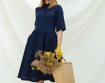 Tahari Linen Shirt Dress - Etsy