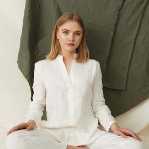 Comfortable meditation linen pants, Classic yoga wear, Kundalini clothing image 5
