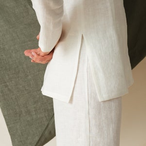 Comfortable meditation linen pants, Classic yoga wear, Kundalini clothing image 6