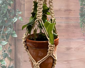 No Tassel Macrame Plant Hanger – Handmade Boho Decor