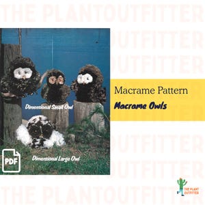 Vintage Macrame Pattern PDF, 1970s Macrame Tutorial, DIY Boho Home Decor, Macrame Owl