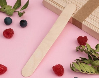 100 Lolipop Sticks - Wooden Mixing Sticks - Ice Lolly Sticks- Ice Cream Sticks -  Popsicle Stick - Flat Wooden Stick