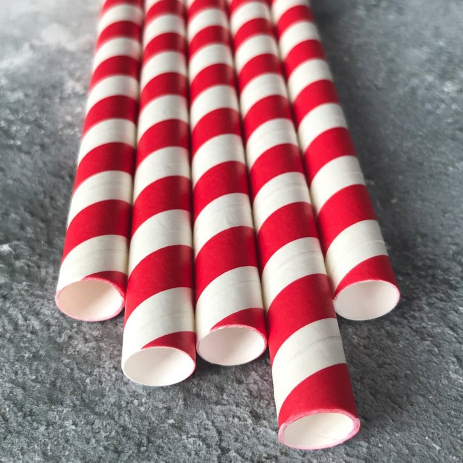 Red Striped Paper Straws - Drinking Straws - Cocktail Straws ...