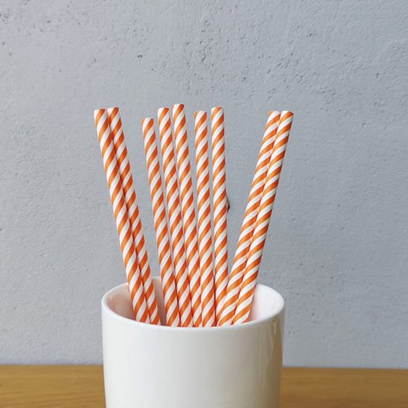 Orange Striped Straws Paper Straws Cocktail Straws Etsy