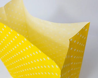 Kraft Paper Bag – 5 Pcs - Yellow Polka Dot Paper Bag – Coloured Kraft Paper Bags – Paper Carrier Bag – Biodegradable