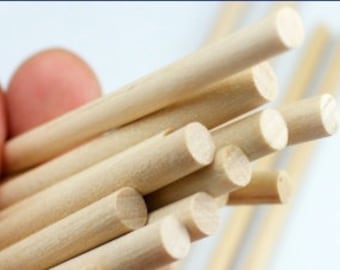 Round Wooden Sticks - Wooden Lollipop Popsicles Sticks – Paper Flower Tools - Eis Holzstab- Candy Sticks - Kraft – 25 Pcs