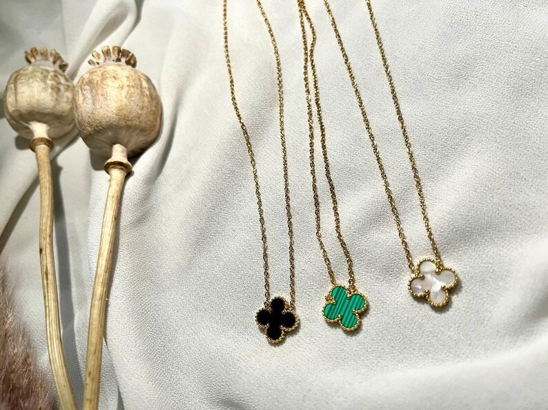 BEST QUALITY Clover 18K Gold Plated Necklace & Cheapest Lucky Charm Pendant 