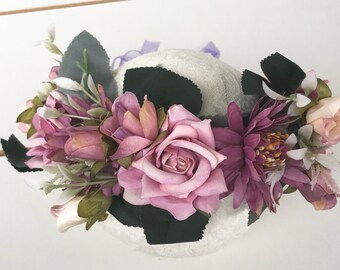 Lilac & Mauve Floral Crown, Flower, Wreath, Headband, Halo, Wedding, Photo Shoot, Baby Shower, Hens, Head Piece, Festival, Boho