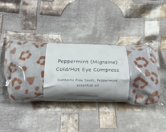 Pfefferminz Aromatherapie Augenkissen - Leinsamen Warm- und Kaltkompresse für Migräne, Kopfschmerzen
