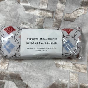 Pfefferminz Aromatherapie Augenkissen - Leinsamen Warm- und Kaltkompresse für Migräne, Kopfschmerzen
