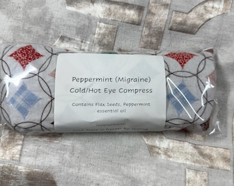 Almohada ocular con aromaterapia de menta y compresas frías y calientes de linaza para migrañas y dolores de cabeza.