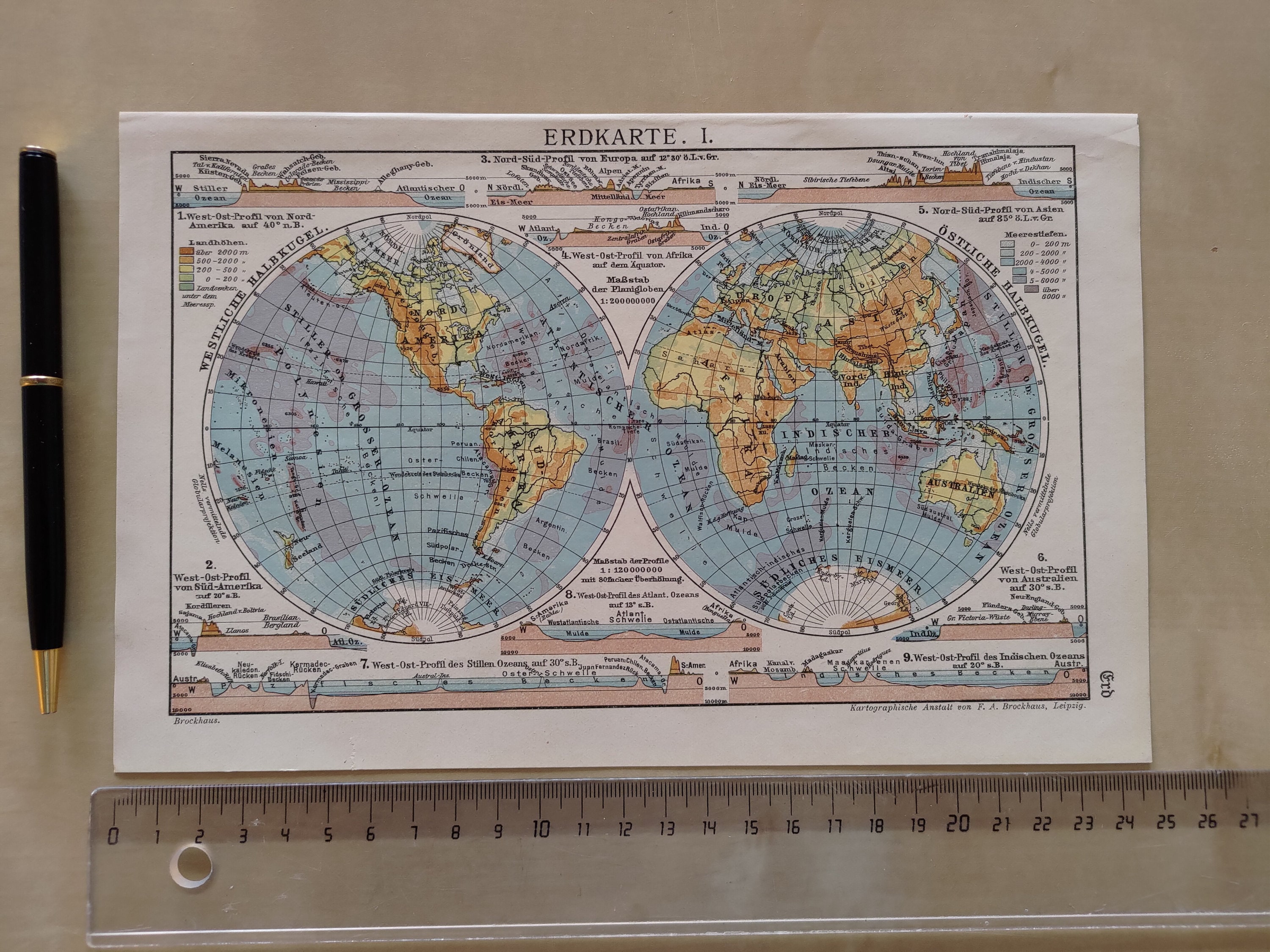 No.536『（英文）フィリップス版 携帯用世界地図』1923（大正12）年 World Map 1923 | Original Picture Print From Old Encyclopedia From