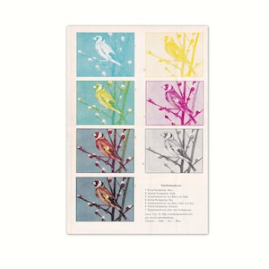 Four-color printing 1962 | Original picture print from old encyclopedia from 1962 | 60 year old encyclopedia book page | Printing Techniques | color palette