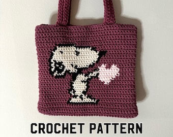 El patrón de crochet del bolso Snoopy