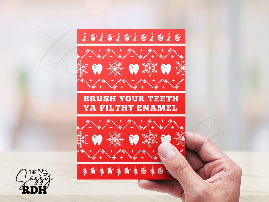 Dental Christmas Card, Dental Holiday Card, Dental Greeting Card