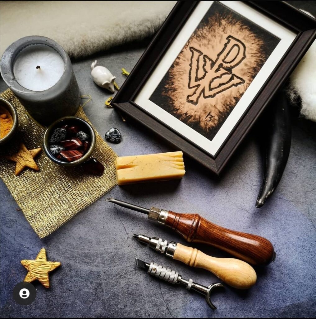 Cadre en Cuir Gravé Powerwolf