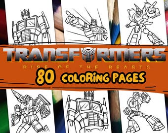 80 ROBOT Coloring Pages, A4 format coloring book for kids, Kid Coloring Pages, Birthday Activity Coloring Pages