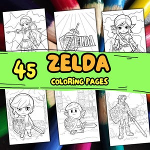 45 ZELDA Coloring Pages. Cartoon Coloring book for kids. Printable coloring pages for kids. Printable coloring pages