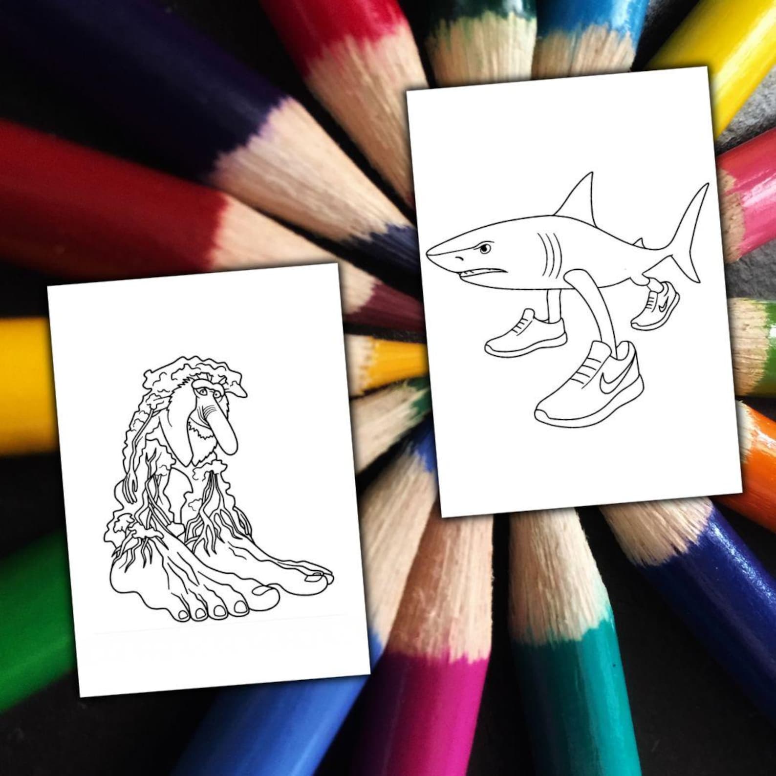 60 Italian Brainrot Animals Coloring Page, Kids Cartoon Characters