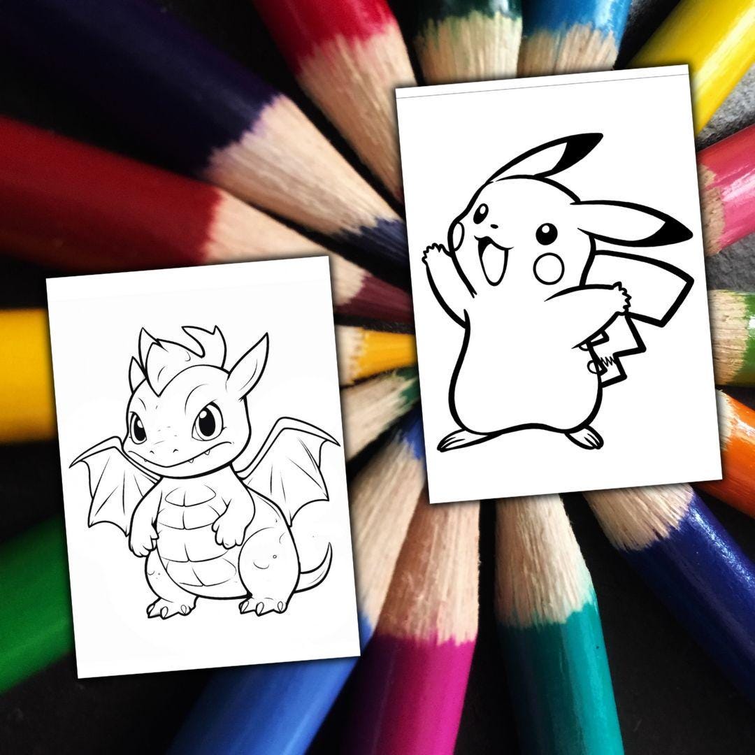 100 Cute Pokemon Coloring Pages, Cartoon Coloring Book for Children ...