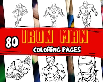 80 SUPERHERO Coloring Pages, A4 format coloring book for kids, Kid Coloring Pages, Superhero Printable Coloring Pages