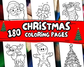 180 CHRISTMAS coloring pages. Santa Claus Coloring Book fot Kid. Coloring Pages for Adults. Printable Coloring Pages. Kids Coloring Activity