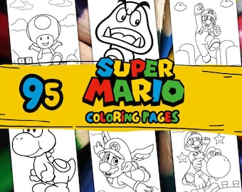 95 SUPER MARIO coloring pages, Kids Coloring Book Cartoon, Kid Coloring Pages, Birthday activities Coloring Book