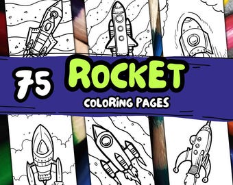 75 Rocket Ship Coloring Pages. Astronaut coloring book for kid. Printable coloring pages for kids. Printable coloring pages