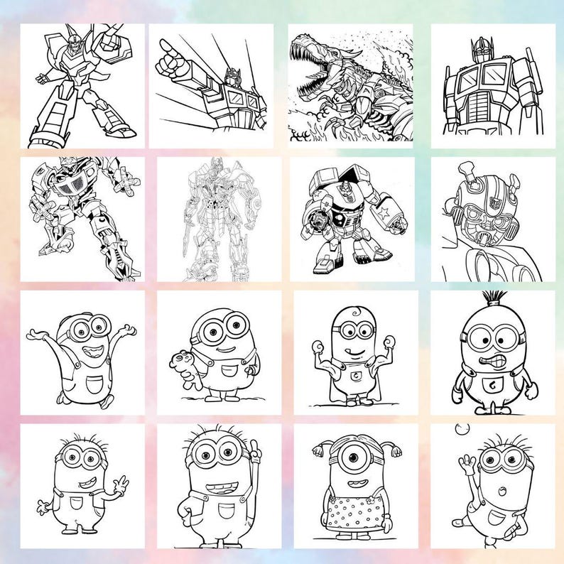 1200 Kids Coloring Pages Whole Shop Bundle, Adults Coloring Book ...