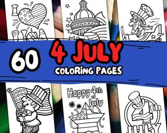 4th of July Coloring Page, A4 format coloring book American Flag, Independence Day Coloring Pages, Kid USA Party Favors