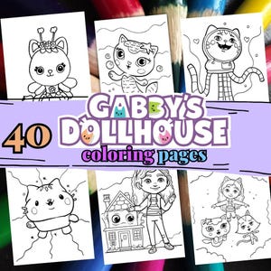 40 GABBY DOLLHOUSE Kolorowanki. Kolorowanka z kreskówek dla dzieci. Kolorowanki do druku dla dzieci. Kolorowanki do druku