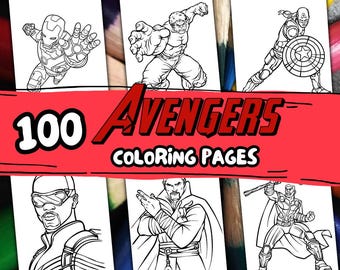 100 SUPERHERO coloring pages, A4 format coloring book for kids, Kid Coloring Pages, Children's Super Hero Coloring Pages